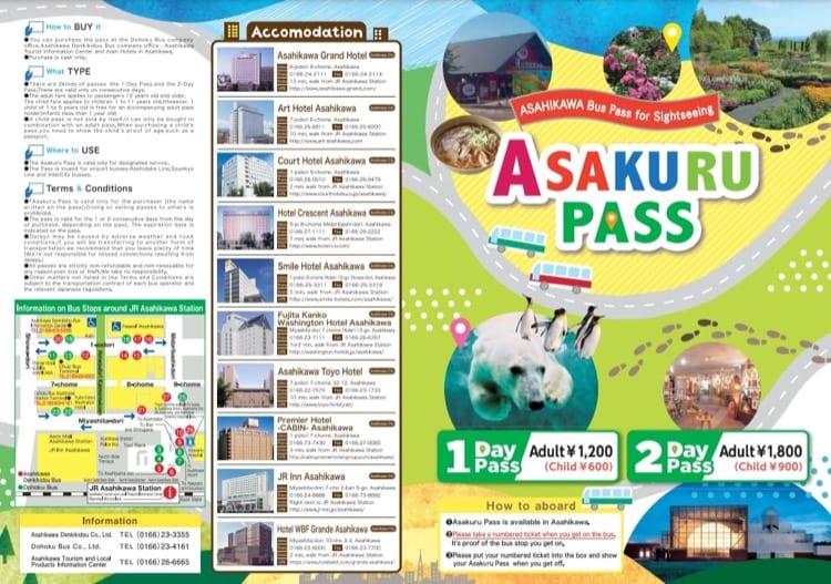 旭川巴士一日券兩日券｜あさくるパスPlus票價、適用範圍、旭山動物園交通與購買方式