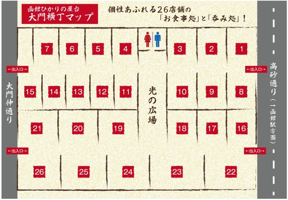 函館車站附近居酒屋街|大門橫丁、20幾間居酒屋任你選