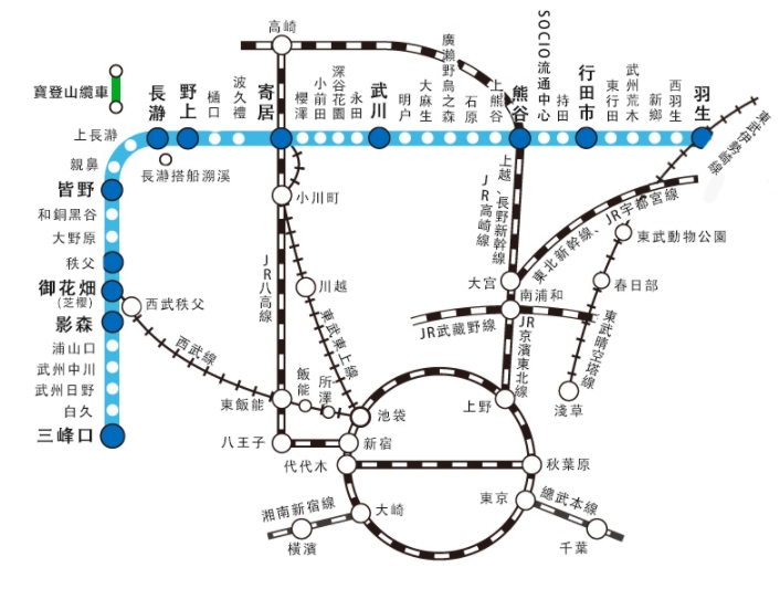 川越秩父交通票券 |西武鐵道一日券二日券+長瀞版本