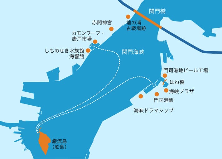 門司港到下關交通船|關門連絡船、巖流島連絡船