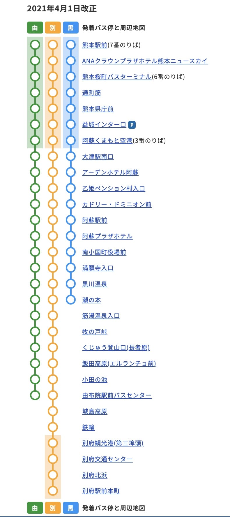 九州橫斷巴士車資、路線圖、預約教學(熊本・別府到阿蘇、黑川溫泉、由布院)