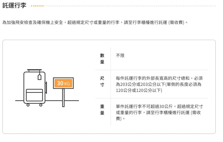 廉航虎航航空訂票流程、艙等方案、行李托運、手提行李整理