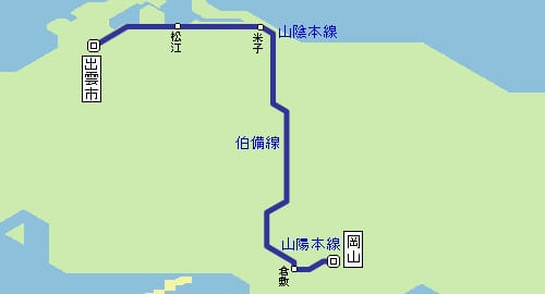 岡山到倉敷JR鐵路交通|JR普通車、JR特急やくも(八雲號列車)