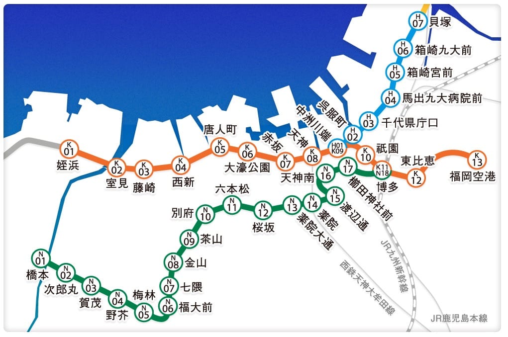 福岡地鐵交通攻略|三條路線一次搞懂、一日券整理、沿線景點整理