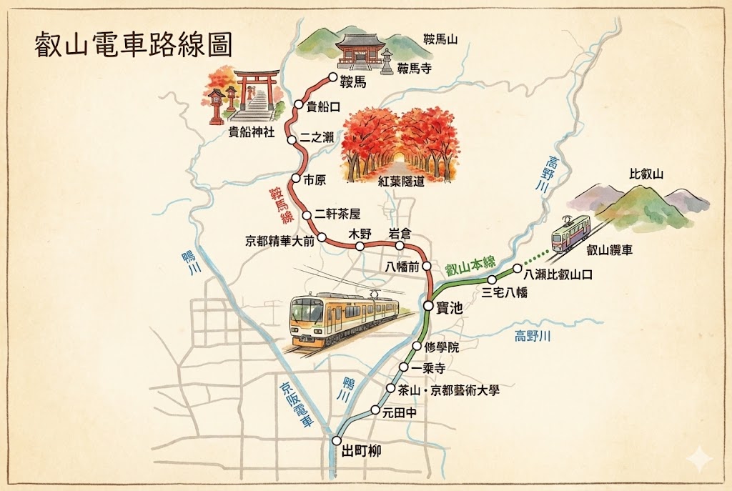 京都叡山電車搭車方式教學、一日券整理、景點推薦 @來一球叭噗 京都叡山電車搭車方式教學、一日券整理、景點推薦