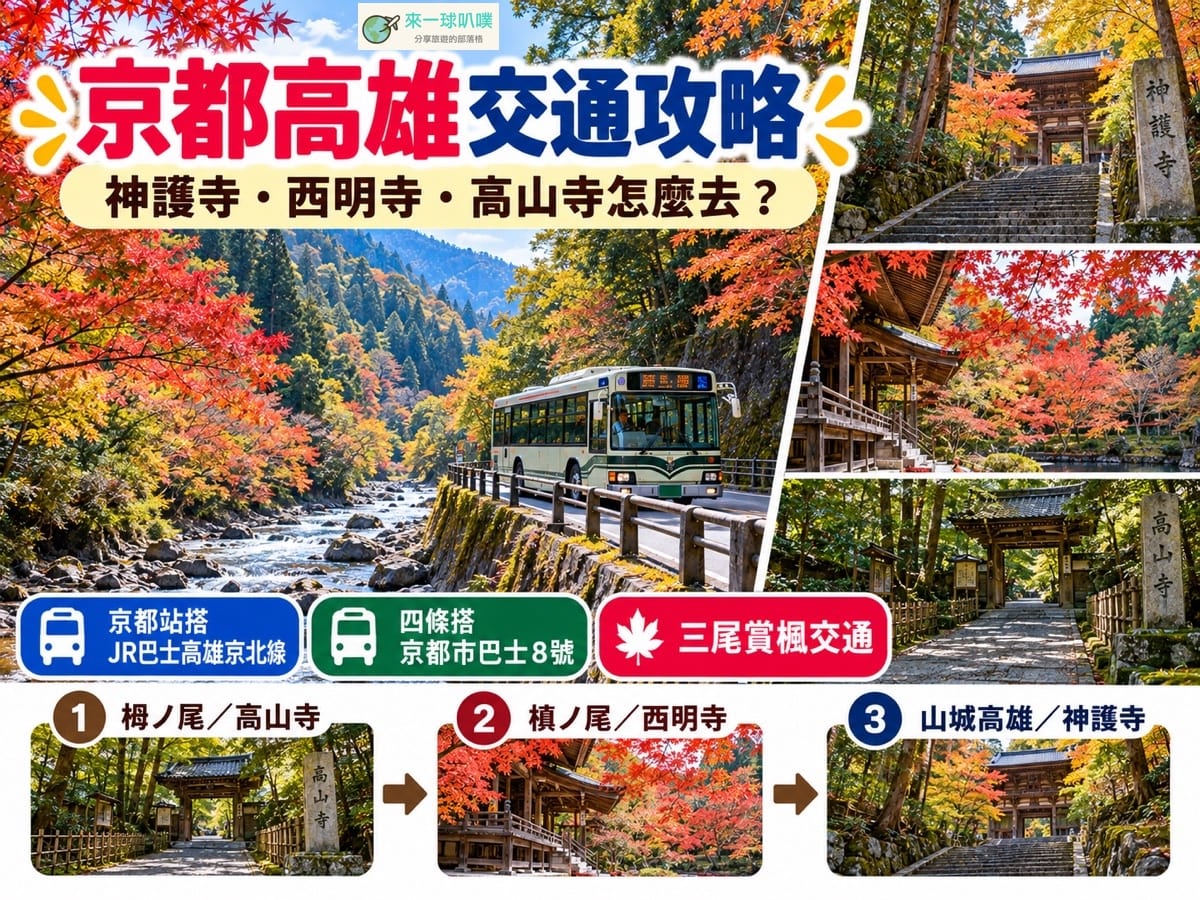 京都高雄交通攻略｜神護寺、西明寺、高山寺怎麼去？JR巴士、市巴士比較