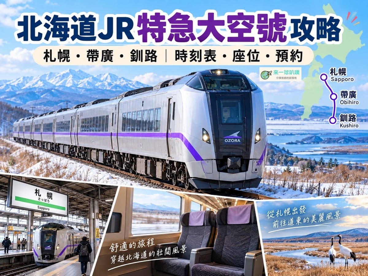 2026 JR特急大空號攻略｜札幌到釧路票價、指定席、優惠票與搭乘心得