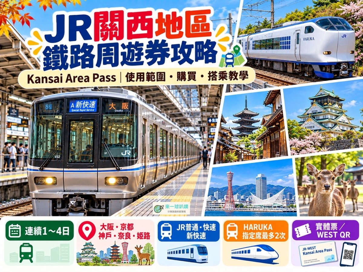 關西地區鐵路周遊券Kansai Area Pass攻略|使用區間、購買方式、該不該買?