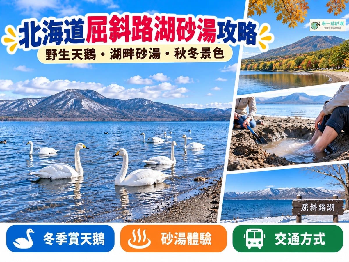 屈斜路湖攻略｜砂湯溫泉、冬季天鵝、交通與秋冬景色