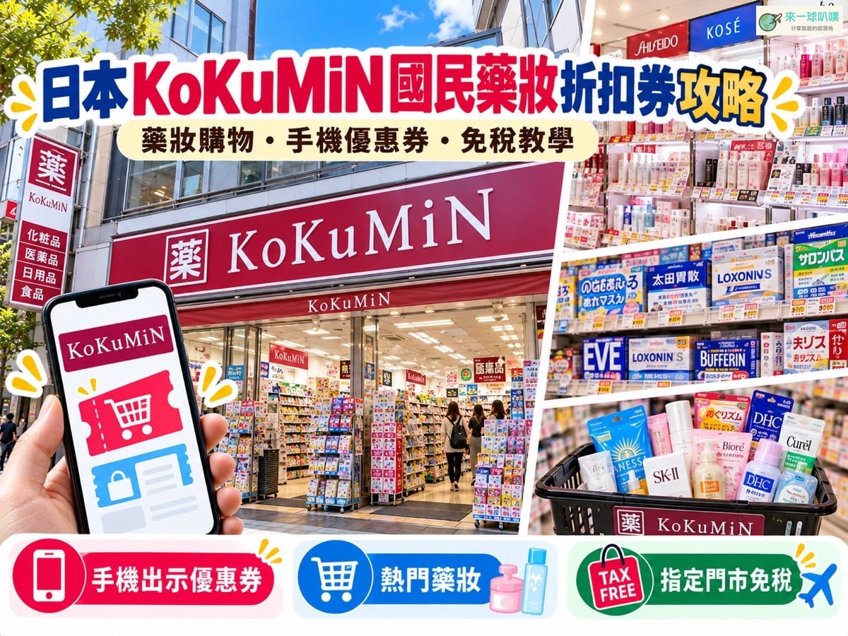 2026日本藥妝折扣券|KoKuMiN國民藥妝折扣券、5%8%折扣券