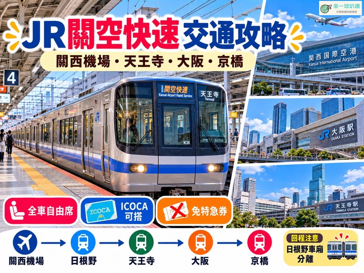 JR關空快速攻略2026｜關西機場到大阪、天王寺票價、時刻表與搭車方式