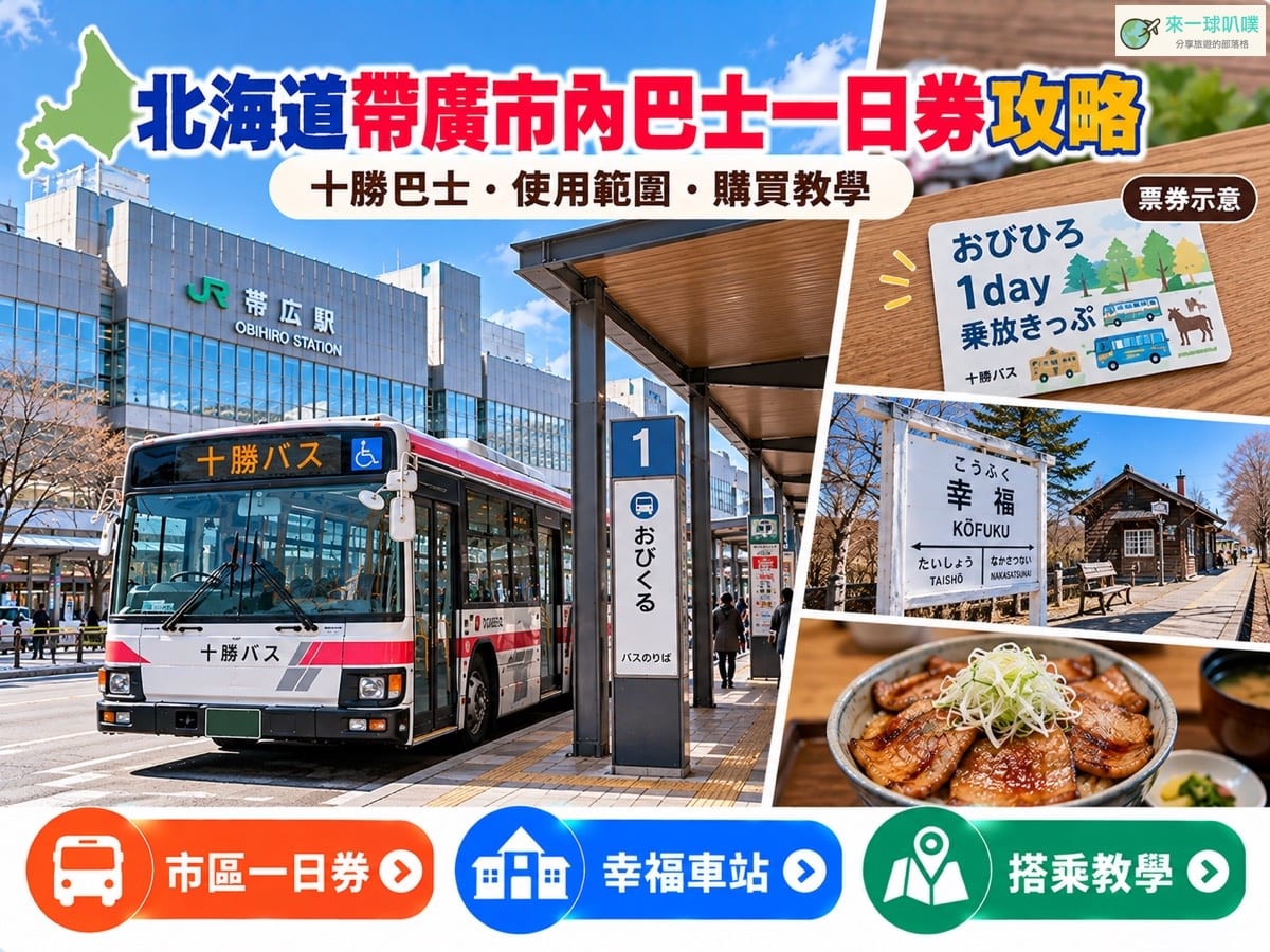 帶廣市內巴士一日券2026攻略｜1,200日圓搭十勝巴士玩帶廣，使用範圍、購票方式與景點推薦