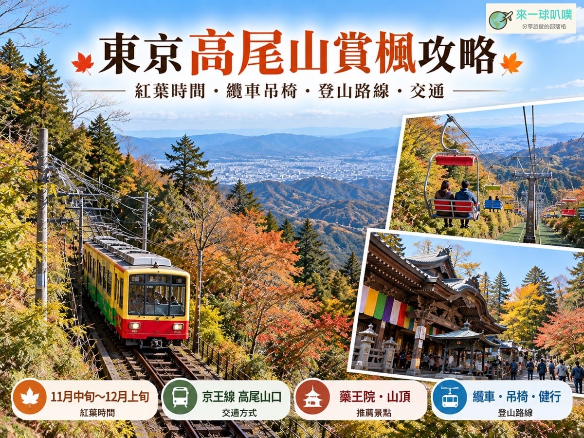 高尾山賞楓攻略｜2026紅葉時間、纜車吊椅、登山路線、交通與一日遊