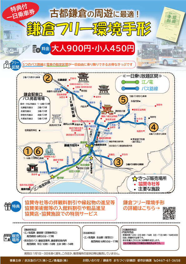 鎌倉自由環保車票(鎌倉フリー環境手形)、適合當日都在鐮倉旅遊購買